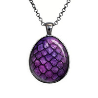 Purple Dragon Egg Pendant Necklace Game of Thrones Jewelry - Thumbnail 1