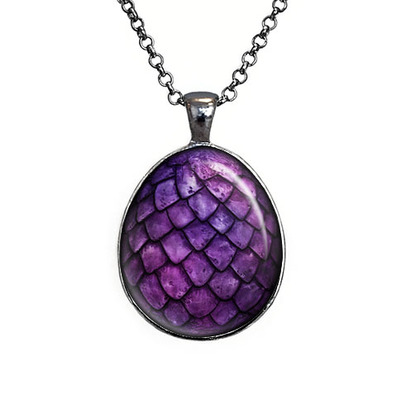 Purple dragon egg pendant necklace game of thrones jewelry