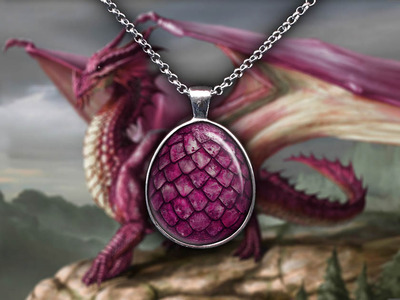 Pink Dragon Egg Pendant Necklace Game of Thrones Jewelry