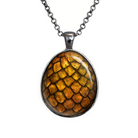 Gold Dragon Egg Pendant Necklace, The Hobbit Jewelry - Thumbnail 2