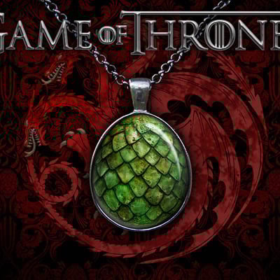 Game of thrones jewelry, dragon egg pendant necklace