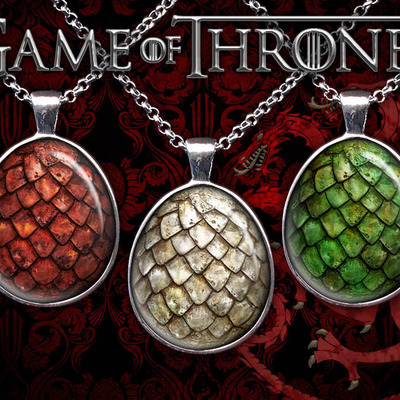 Game of thrones jewelry, dragon egg pendant necklace