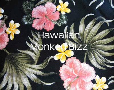 "BLACK - PLUMERIA HIBISCUS" Hawaiian Car Seat Covers - 2PC (BARK CLOTH)