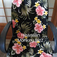 "BLACK - PLUMERIA HIBISCUS" Hawaiian Car Seat Covers - 2PC (BARK CLOTH) - Thumbnail 1