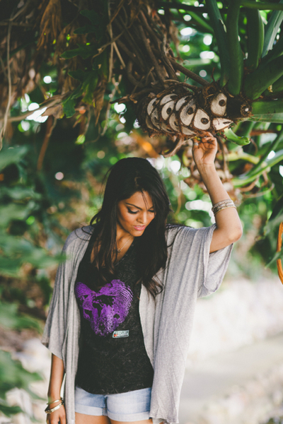 World map purple fingerheartprint tank