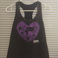 World Map purple Fingerheartprint tank - Thumbnail 2
