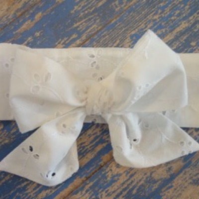 White eyelet head wrap