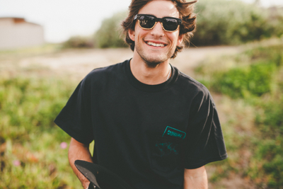 Mens black passport pocket world map tee