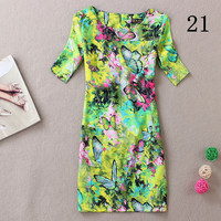 Floral Print Fitted Fress - Thumbnail 2