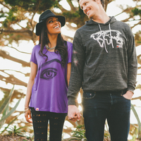 Eye Map long purple tee by artist Rohini Sen - Thumbnail 4