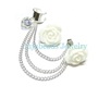 White Rose Swarovski Heart Chain Ear Cuff - Thumbnail 1