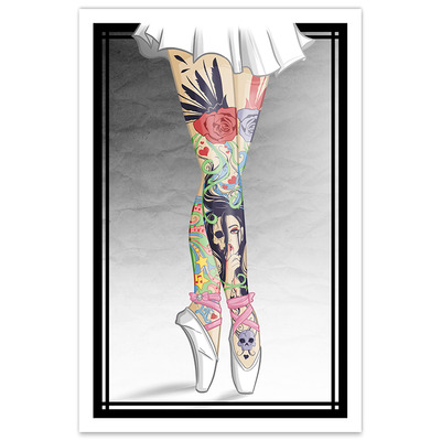 Tattooed Ballerina Legs - Art Print - by Denis Caron