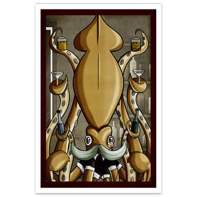 Dapper squid - art print - by denis caron - Thumbnail 1