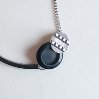 Black Button Necklace NL0879 - Thumbnail 3