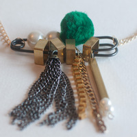 Gold Chain Key Necklace, Sterling Chain Necklace, Silver Initial Necklace, Monogram Pendant Necklace, Metal Necklace, NL0768 - Thumbnail 1