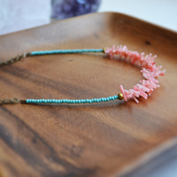 Coral Necklace, Summer Necklace, Summer Jewelry, Turquoise Necklace, Beach Jewelry - Thumbnail 3