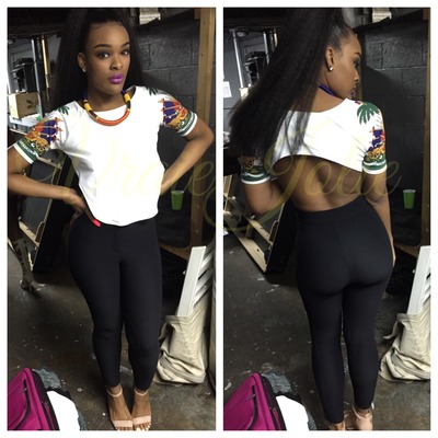 Crop top flag sleeves 