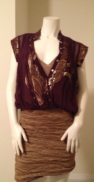 Nicole miller metallic dress