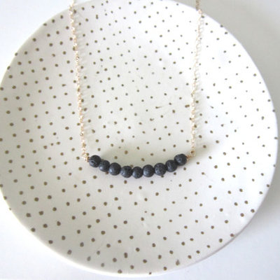 Lava rock essential oil diffuser necklace 
