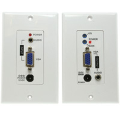 Vga and 3.5mm audio over one cat5 cable extender wall plate (up to 500ft.) - Thumbnail 4