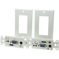 VGA and 3.5mm Audio Over One Cat5 Cable Extender Wall Plate (up to 500ft.) - Thumbnail 1