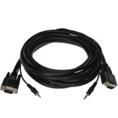 6ft vga + 3.5mm stereo male to male monitor cable