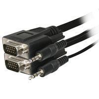 15ft VGA + 3.5mm Stereo Male to Male Monitor Cable - Thumbnail 1