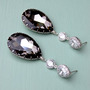 Wedding Earrings In Black Diamond Swarovski Crystal - Style # E153-BD -1