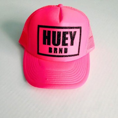 Neon pink logo trucker hat