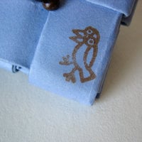 Bird Brooch in Periwinkle + Wooden Beads - Thumbnail 1