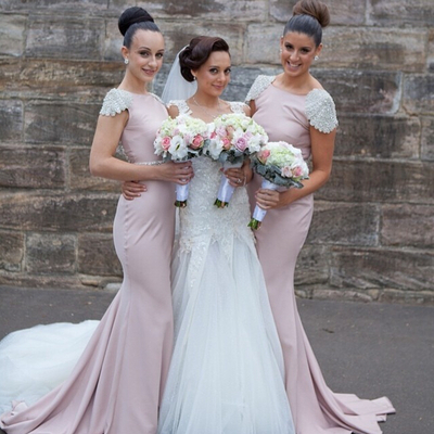 Mermaid bridesmaid dresses,simple bridesmaid dresses,cap sleeves bridesmaid dress,custom bridesmaid dress,15042401