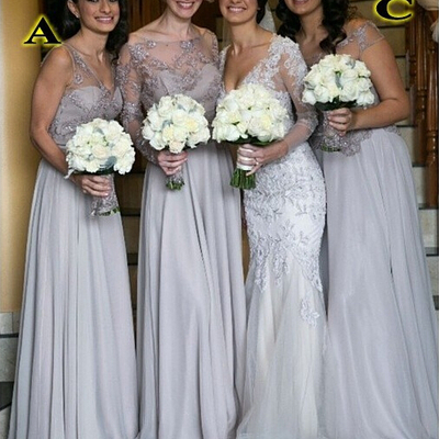 New design bridesmaid dress,a line bridesmaid dresses,sexy bridesmaid dress,v neck bridesmaid dress,gray bridesmaid dress,15042404