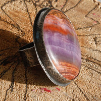 Large Purple Lace Chalcedony & sterling silver ring by Thornbird Studios - Thumbnail 1