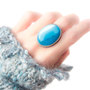 "Sea Nymph" blue agate and sterling silver ring by Thornbird Studios-2