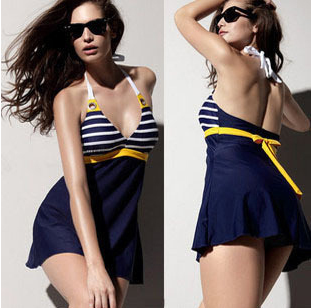 Navy Stripes One Piece Bikini