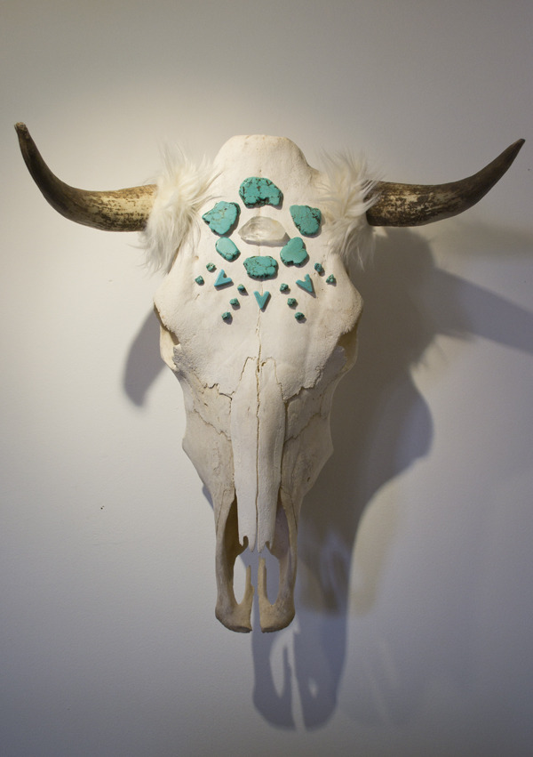 Turquoise + Quartz Cow Skull