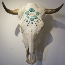 Turquoise + Quartz Cow Skull