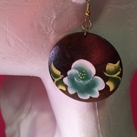 Flower Painted Earrings - Thumbnail 1