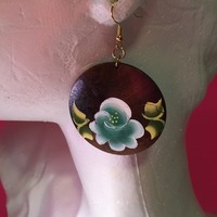 Flower Painted Earrings - Thumbnail 3