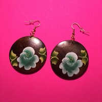 Flower Painted Earrings - Thumbnail 4