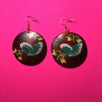 Butterfly Painted Earrings - Thumbnail 1