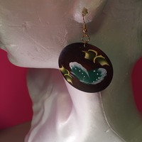Butterfly Painted Earrings - Thumbnail 3