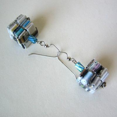 Eco earrings - stripey stripes