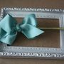 Mint/Gold Bow on a clip or elastic! -3