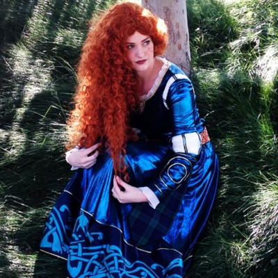 P160 merida gown brave costume full set dress and belt