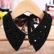 Black Beaded Collar Necklace