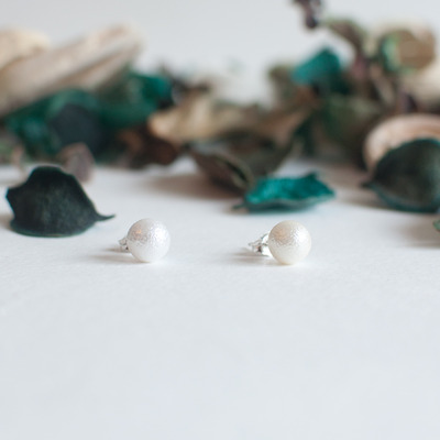 Cotton pearl earrings er0885 - Thumbnail 2