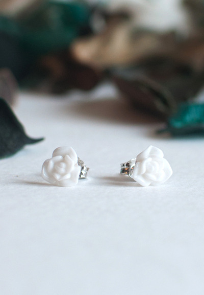Ceramic Rose Earrings ER0886