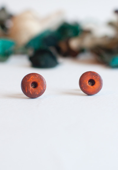 925 Sterling Silver Wood Earrings ER0874