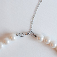 Grey Lace Flower Wedding Necklace NL0882 - Thumbnail 2